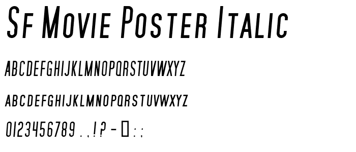 SF Movie Poster Italic font